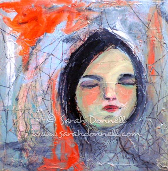 A4 Print Wall Art Decor Original Abstract Artwork Illustration Mixed Media Girl Woman Painting Digital Paper Glicee Australian Artist