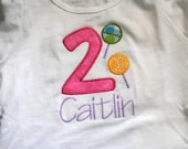 candyland birthday number shirt with lollipops candy theme