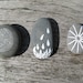Set of Three Painted Gray Beach Stones