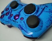 Blue with Purple Splatter Hand Airbrushed Xbox 360 Remote