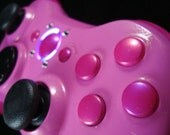 Gamer Girl Hot pink and Pink Custom Xbox Controller with Swarovski Crystals
