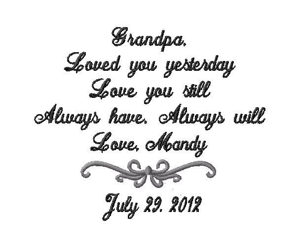 Grandfather   Handkerchief -Hankie - Hanky - Loved you YESTERDAY, Love you STILL - Grandpa - Grandfather of the Bride - Wedding - Bridal