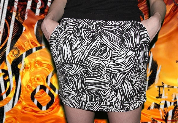Zebra Disco Go-Go Skirt (Half-Price Sale)