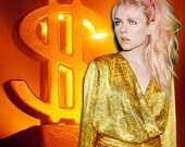 80s Golden Polyester Blouse (Half-Price Sale)