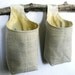 Fabric Hanging Baskets, Two Reversible Neutral Hanging Home Storage Baskets