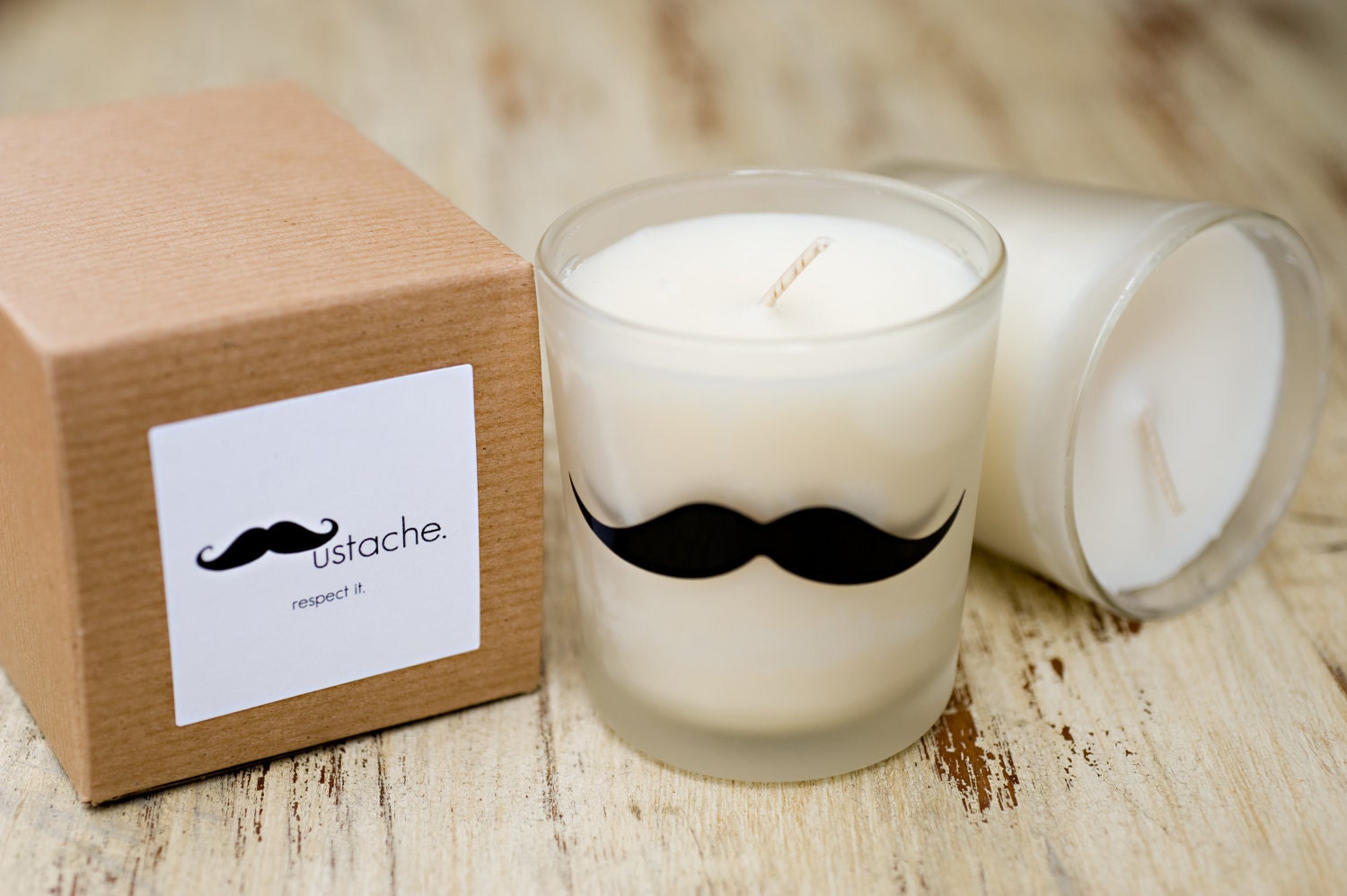 Mustache Respect Candle