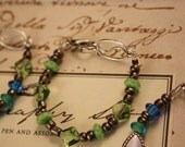 Turquoise and Green Glass Charms Set of 4