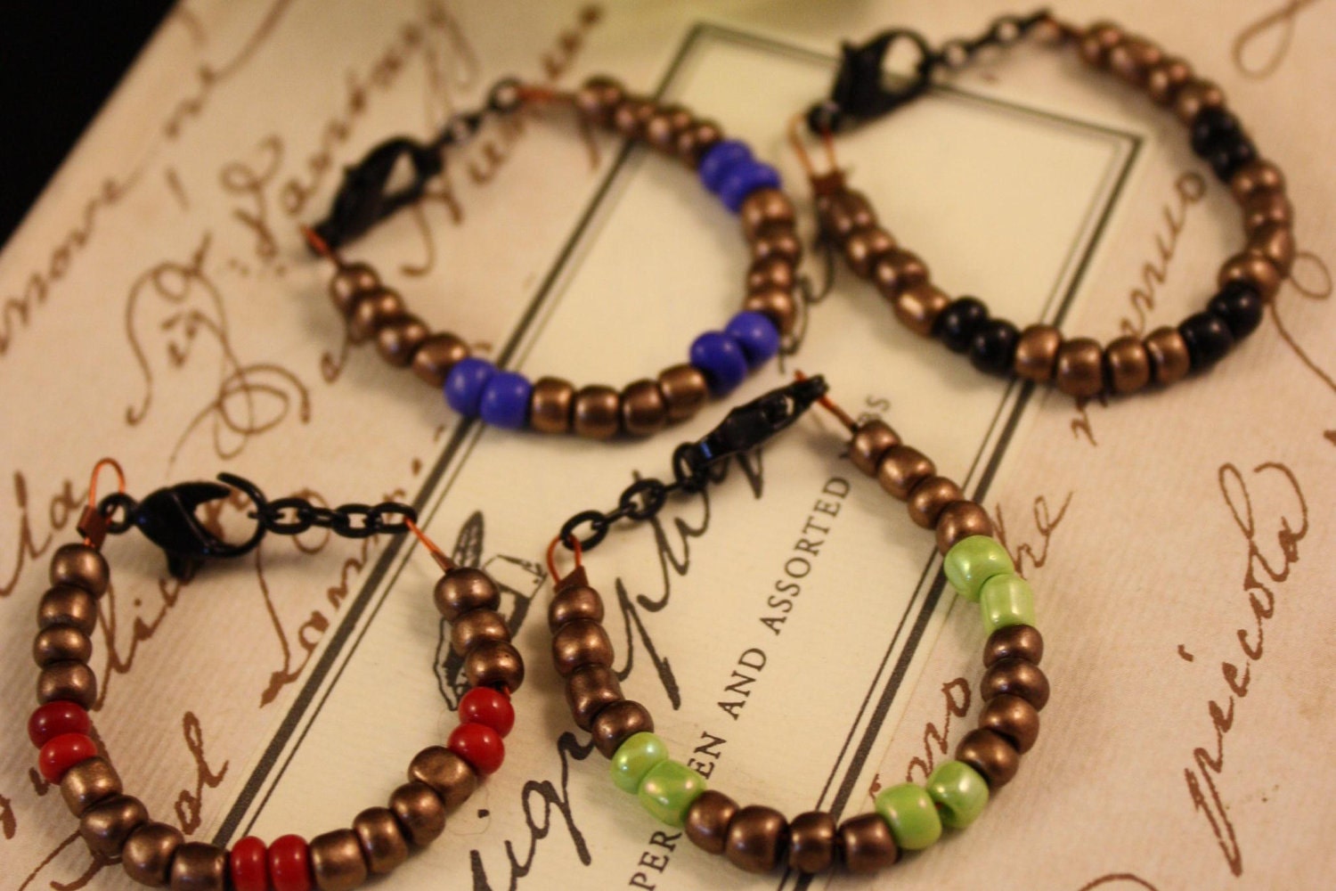 Beaded Wine Glass Charms Set of 4