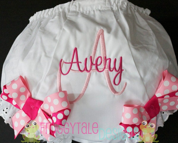 PERSONALIZED Baby to Toddler Diaper Cover Tutu Bloomer in Fuchsia and Baby Pink for Little Girls - MONOGRAMMED Custom
