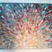 SALE - Original Acrylic Painting, Abstract FREE SHIPPING Bright Splash Waves Nature Pink Peach Turquoise Red 11 x 14 Xmas Gift Under 100
