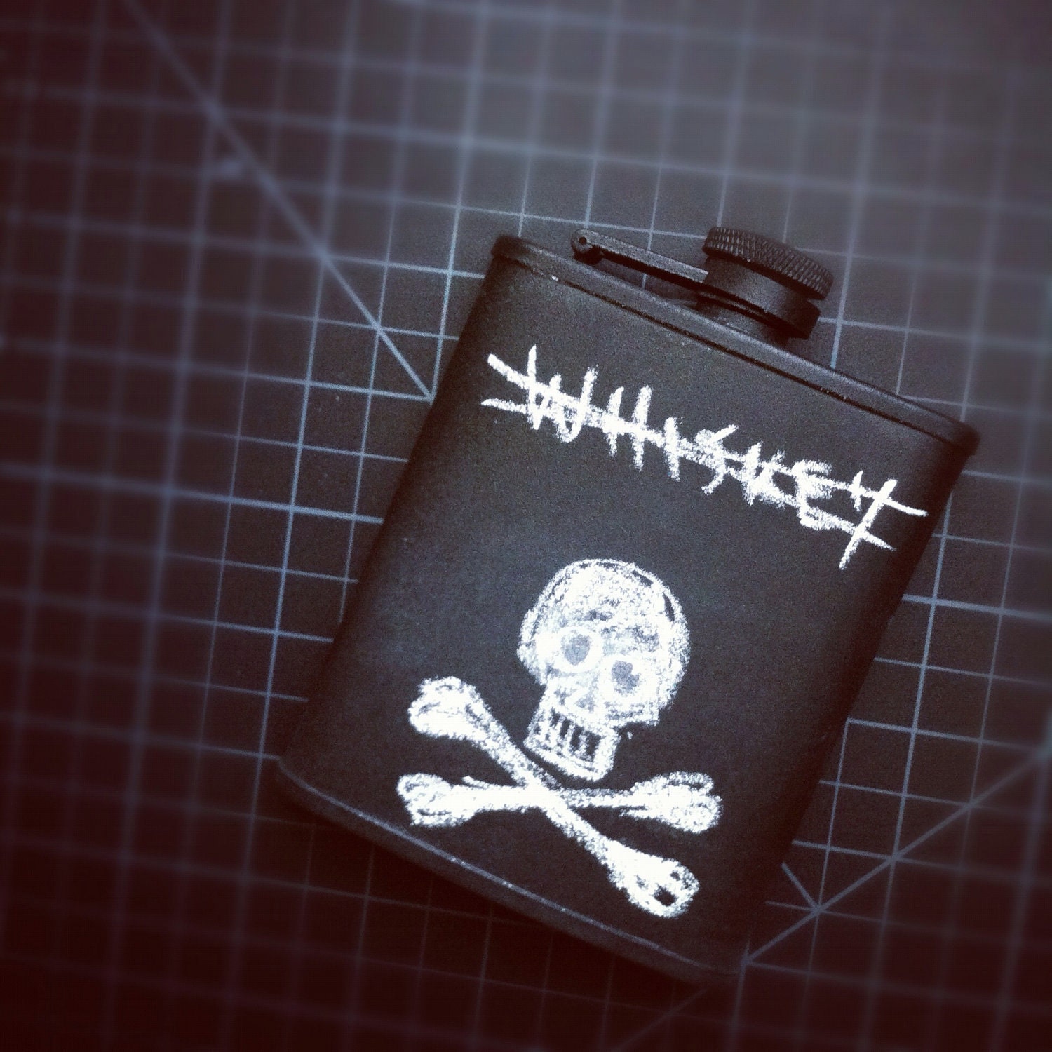 Chalkboard Black Stainless Steel Hip Flask Blackboard