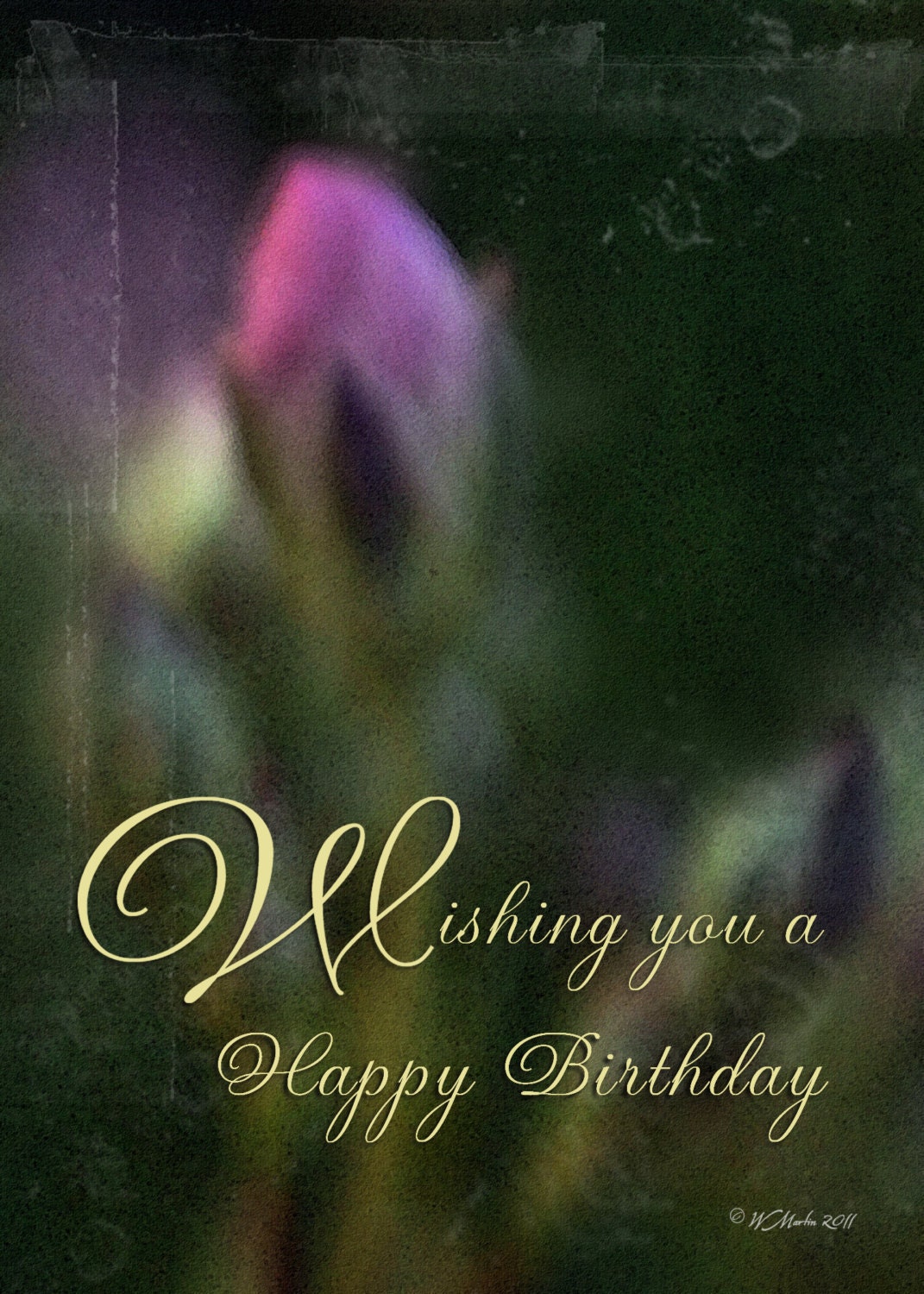 Painted Flowers Birthday card, Romantic card, Mothers Day card, Sympathy card, Encouragement card