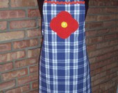 Purple Plaid Upcycled Apron