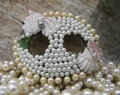 Sarong Clip Scarf Clip  Sea Glass Pearl Hair Belt Wedding Bridal