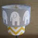 Lamp Shade Elephant Chevron Zig Zag Drum Lampshade 2 Tier in Mustard Yellow and Gray Grey or YOU CHOOSE COLORS