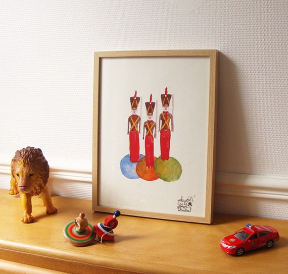 Children's poster : Little tin soldiers - kids wall art - kids poster - boys poster