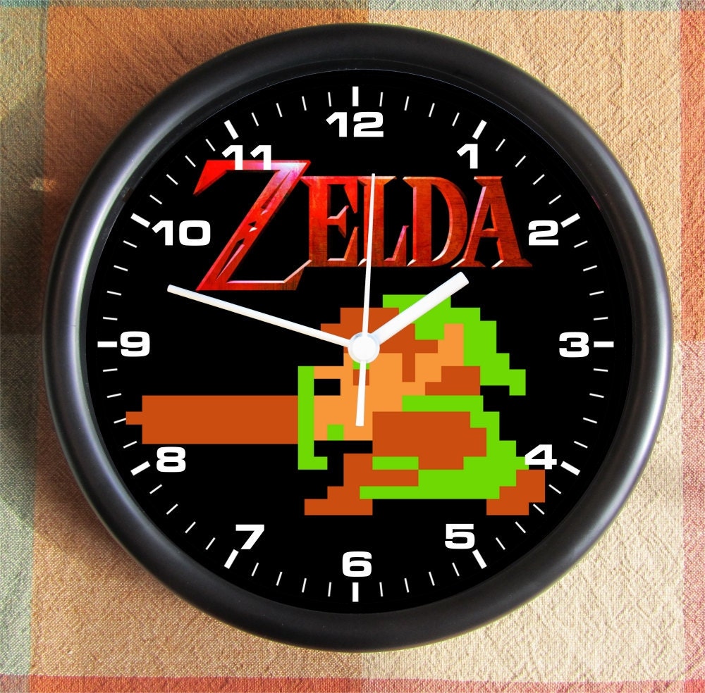 The LEGEND of ZELDA 8 Bit 8 Byte Link Nintendo Video Game large link 10 inch Resin Wall Clock Fathers Day Graduation Christmas QuickShip