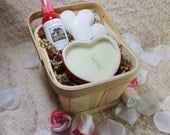Mother's Day Basket, Victorian Vanilla Rose Gift Basket, Handmade Bath and Home Decor