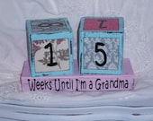 Shabby Chic Grandma Countdown Blocks,  Shabby Chic, Distressed Hand Painted Wood Blocks, Wedding Gifts, Wedding Decor
