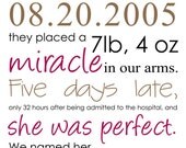 Personalized Birth Announcement Art (2 pieces)