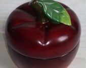 Vintage - Red Apple Candy Jar - Very Nice