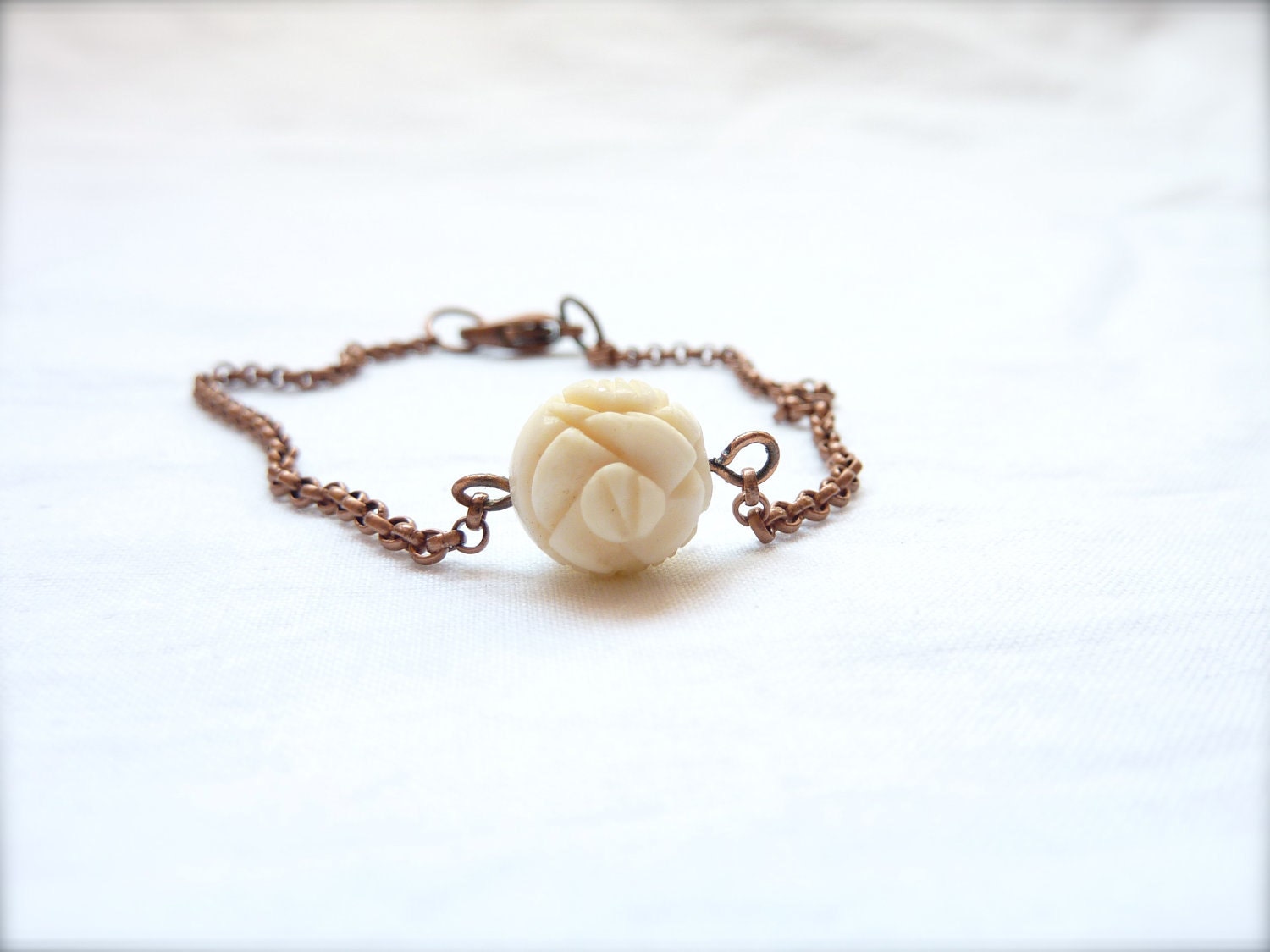 Copper and Rose Bracelet