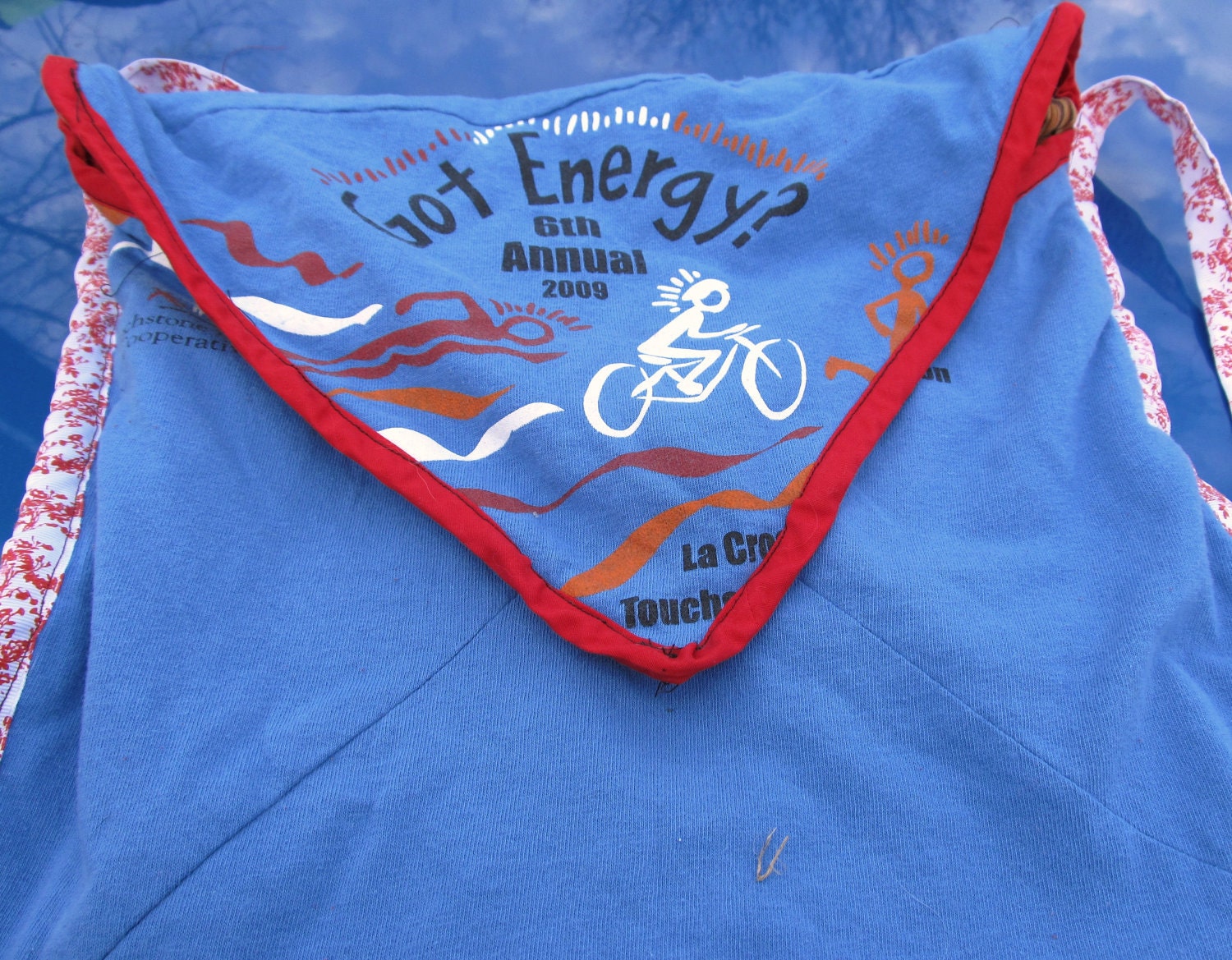 Upcycled Messenger Bag - Sky Blue Cootie Catcher