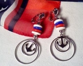 Vintage Earrings Nautical Anchor 1970's Clip On