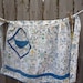 Vintage Apron Retro Blue Cottage Chic 1940's half Apron