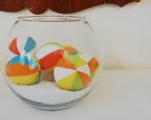 The original modern fabric beach ball  - set of 6 -  weddings, centerpiece, home decor, nurseries, cottage