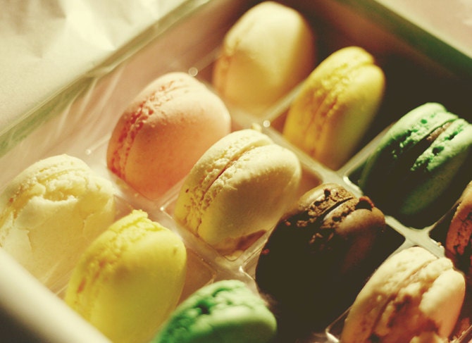 French Macarons Photo, 5x7 Fine Art Print, Food Photography, Kitchen Art, French Pastry, Home Decor - bytruenorth