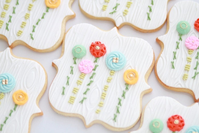 Stitched Button Bouquet Cookies