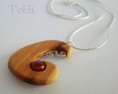Necklace with wooden pendant