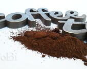 Wood letters, coffee time