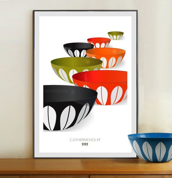 CATHRINEHOLM Mid Century Modern Infinity Bowls, 16 x 20