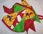 Home Decor Party Fiesta Mexican Piñata Flag Bunting Banner of Red Green and Gold Hand Painted