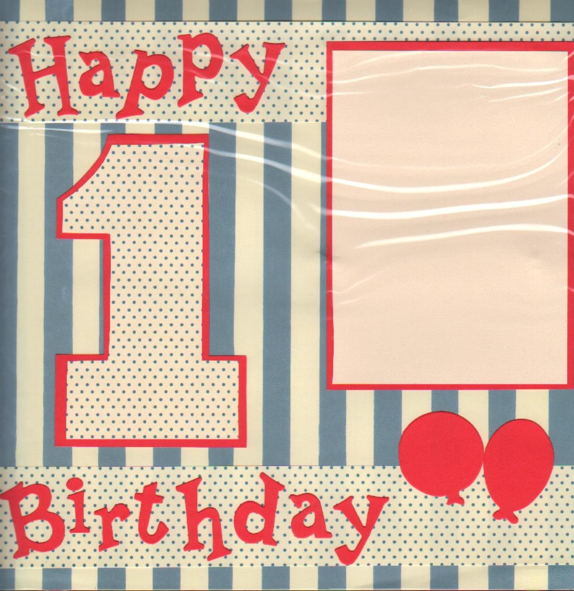 12 x 12 2 page scrapbook layout "Happy 1st Birthday"