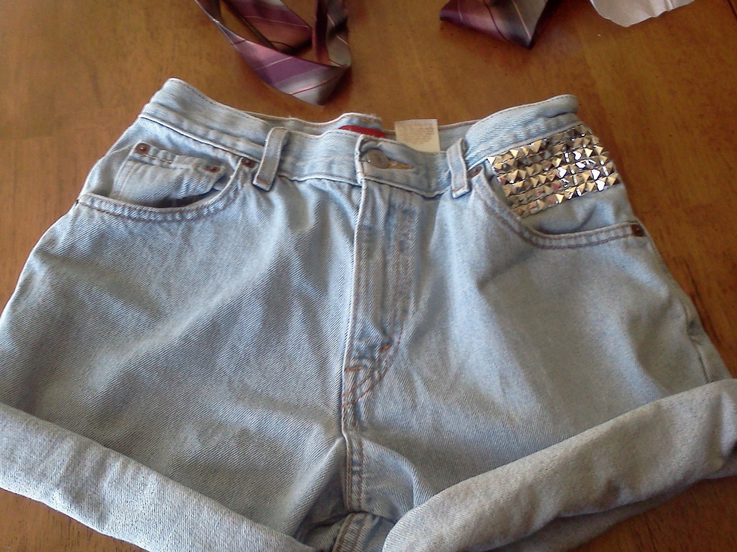 High Wasted Levi's Studded Shorts