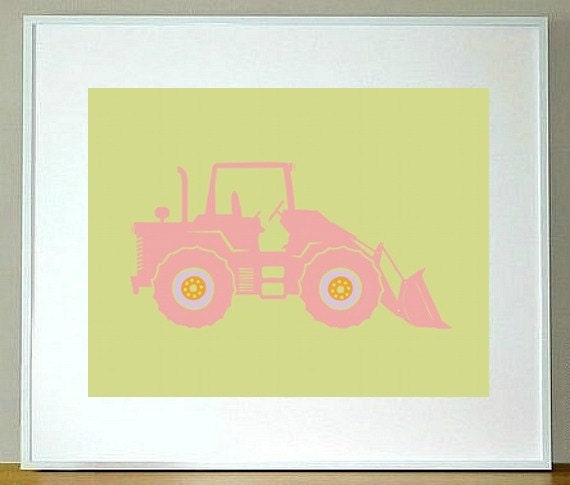 Endloader Truck Print 8 x 10 children's construction, wall art