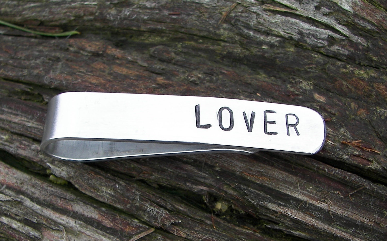 Personalized Hand Stamped Money Clip small 1/2" wide