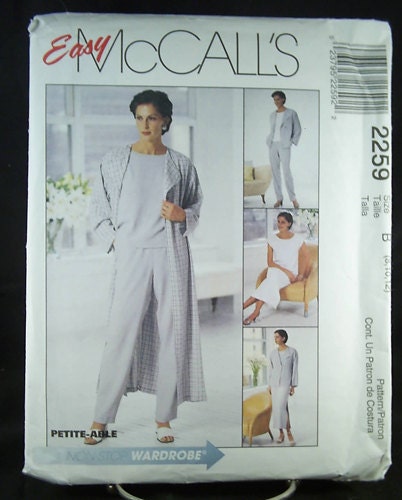 Easy McCalls Pattern for Duster - Dress - Top - Pants Petite-Able  2259