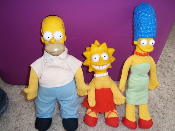 Simpsons 1990's Burger King Dolls. Homer, Marge & Lisa.
