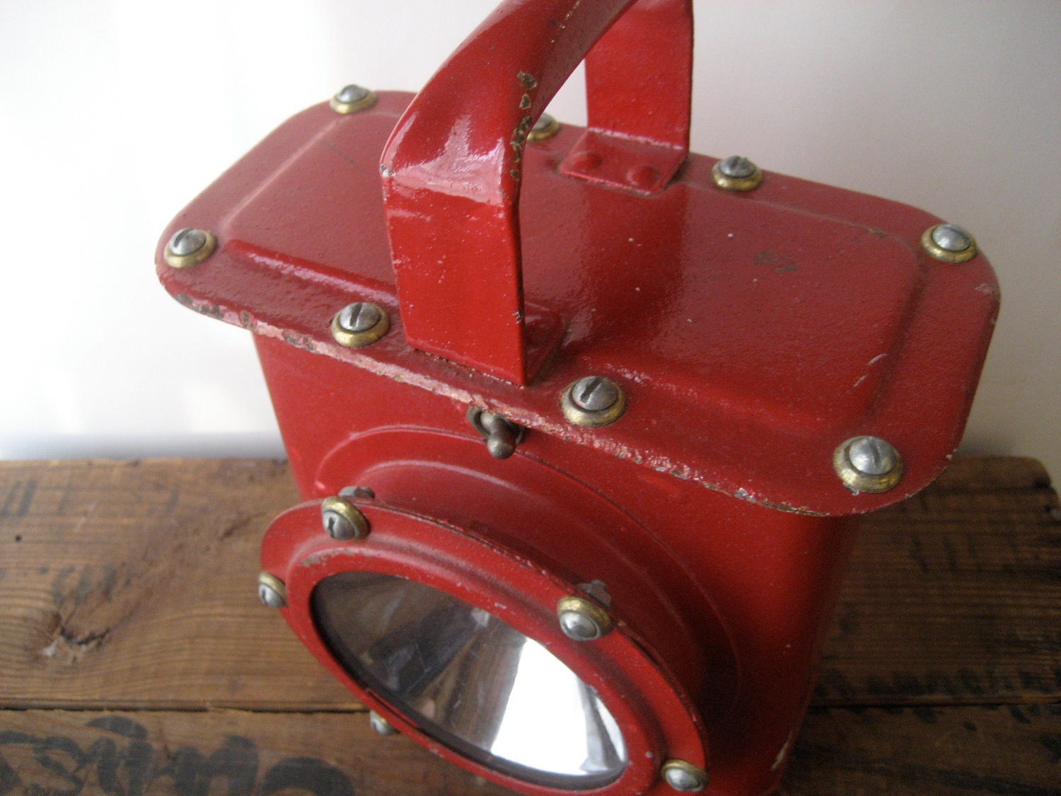 RESERVED FOR A-Vintage Red Lantern Delta Firemans - Industrial may be Grether or Harris