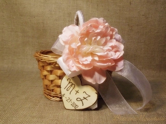 Flower Girl Basket Rustic Wedding Shabby Chic woodland