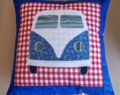 Patriotic (Red, White and Blue) VW Bus Pillow/Cushion