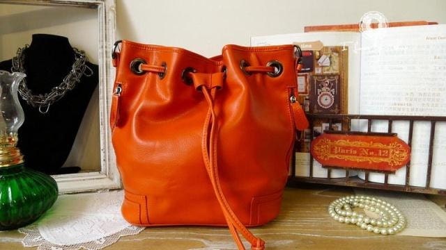 Leather Messenger - Leather Satchel - Shoulder Bag - Shopper Bag - Ipad Bag - Briefcase Bag Purse in Orange
