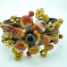 Flower agate,red tiger eye,carnelian,crystal bangle