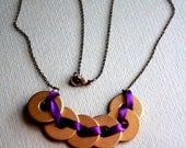 Braided brass circles NECKLACE with antique bronze chain - handmade: Choose your colour
