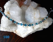 Swarovski Crystal and silver moon braceletwith pewter beads