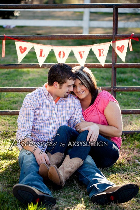 LOVE Burlap and Lace Bunting, Banner, Photo Prop, Wedding Decor - CUSTOM MADE